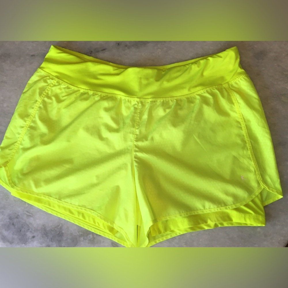Danskin Bright Neon Yellow athletic shorts - Picture 8 of 9